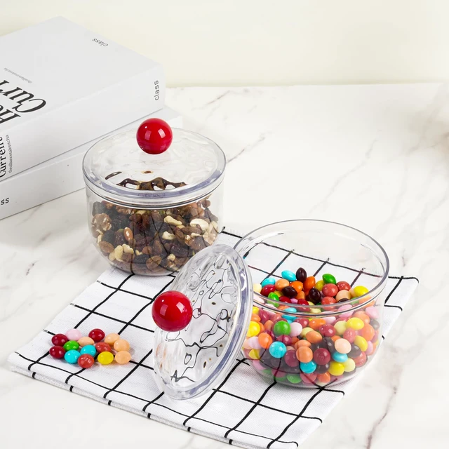 Alt view image 4 of 7 - 30oz Candy Jars with Lids - Clear Plastic Airtight Cookie Storage Containers, Apothecary Canisters for Kitchen Home Decorative Pantry Office Party Organize Sugar Tea Coff