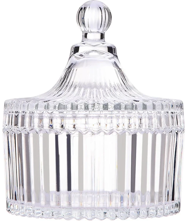 Main image of Clear Glass Jar With Lid, Multi-Purpose Storage Container for Candy Cookies Candle Jewelry Box, Empty Bathroom Vanity Office Organizer Home Decor