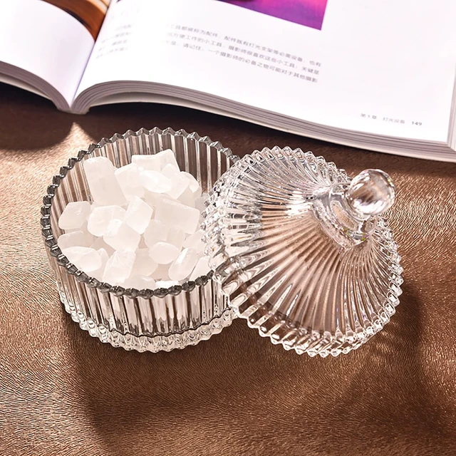Alt view image 3 of 5 - Clear Glass Jar With Lid, Multi-Purpose Storage Container for Candy Cookies Candle Jewelry Box, Empty Bathroom Vanity Office Organizer Home Decor