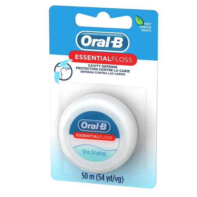 Alt view image 6 of 6 - Oral-B Essential Floss Mint Waxed Dental Floss, Cavity Defense, 2 Pack, 50m