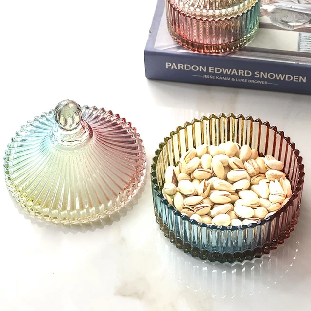 Alt view image 5 of 7 - Colorful Glass Jar with Lid, Multi-Color, Candy Cookie Jar, Jewelry Box, Biscuit Container, Food Storage, Decorative Jar