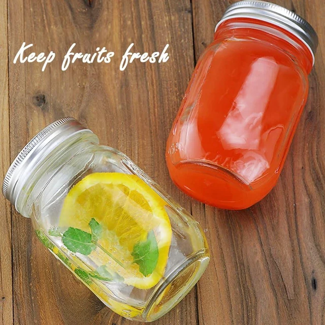 Alt view image 2 of 6 - Showvigor 2 Pack Regular Mouth Mason Jars 16oz Glass with Airtight Lids for Preserving, Jam, Honey, Jelly, Meal Prep