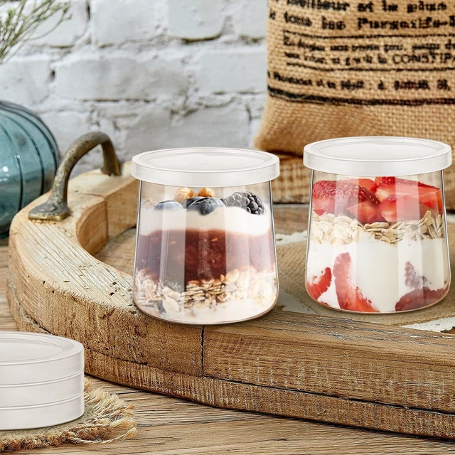 Alt view image 4 of 7 - 32-Pack Plastic Lids for Yoplait Oui Yogurt Glass Jars