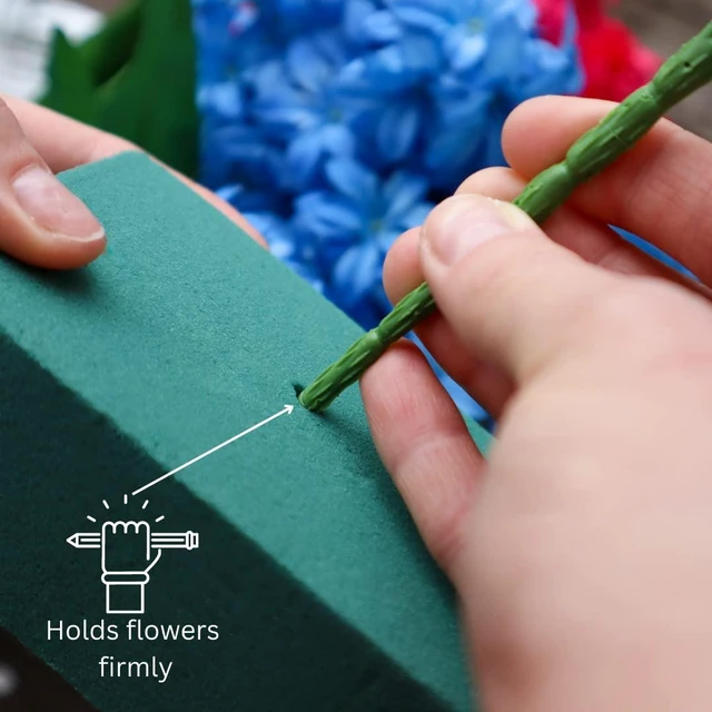 Alt view image 2 of 6 - FLOFARE 3-Pack Green Floral Foam Blocks 6"L x 3"W x 1.75"H Wet & Dry Flower Foam for Fresh & Artificial Flower Arrangement, Florist Supplies for DIYs, Arts, Crafts, Weddi