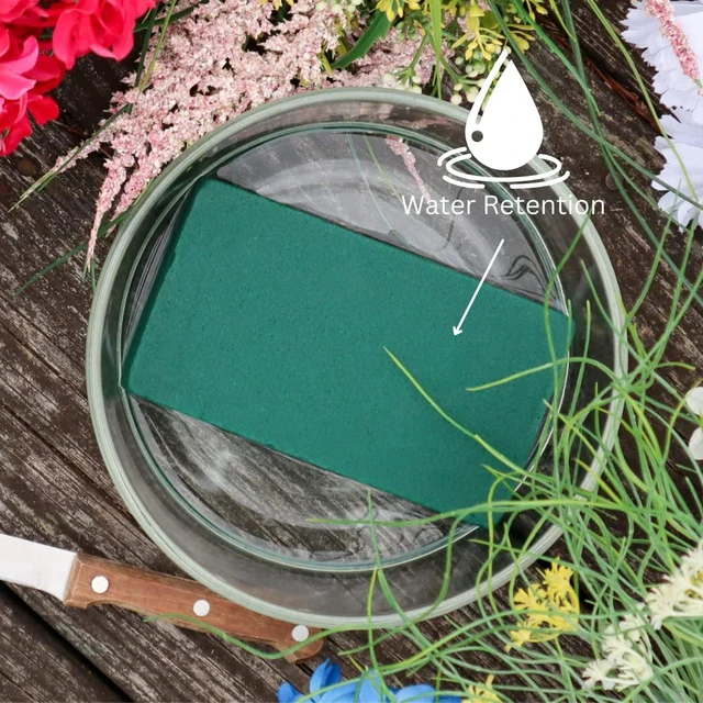 Alt view image 5 of 6 - FLOFARE 3-Pack Green Floral Foam Blocks 6"L x 3"W x 1.75"H Wet & Dry Flower Foam for Fresh & Artificial Flower Arrangement, Florist Supplies for DIYs, Arts, Crafts, Weddi