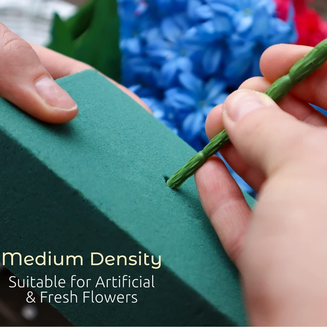 Alt view image 4 of 6 - FLOFARE 3-Pack Green Floral Foam Blocks 6"L x 3"W x 1.75"H Wet & Dry Flower Foam for Fresh & Artificial Flower Arrangement, Florist Supplies for DIYs, Arts, Crafts, Weddi