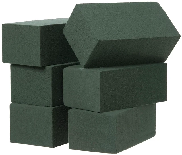 Alt view image 6 of 6 - Crafare 6x3x2.5in Wet Floral Foam Blocks Rectangle Pack of 6 Green for Fresh Artificial Flower Arrangements Wedding Centerpiece Party Home Decoration