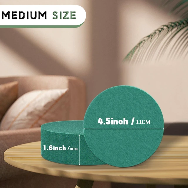 Alt view image 3 of 6 - SupKing 8 Pcs Round Floral Foam 4.5" Green Wet Dry Florist Blocks for Artificial and Fresh Flower Arrangements