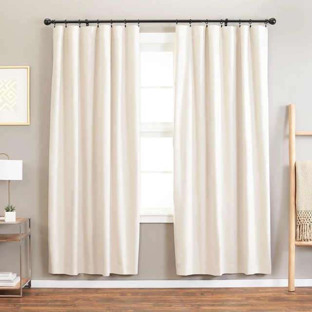 Alt view image 4 of 6 - 16 Pack Curtain Rings with Clips, Black, 1.26-Inch Diameter, Fits Up to 1-Inch Rod for Curtains and Drapery
