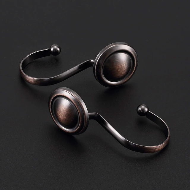 Alt view image 7 of 7 - CHICTIE Oil Rubbed Bronze Shower Curtain Hooks Rings, Rustproof Vintage Set of 12 for Bathroom
