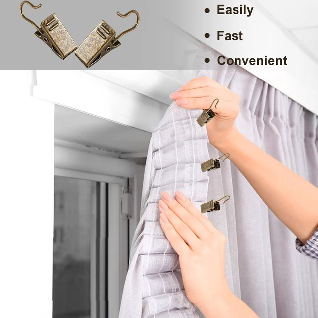 Alt view image 2 of 6 - JANYUN 30 Pack Mini Bronze Heavy-Duty Curtain Clip Hooks Set for Photos Home Decoration Art Craft Display
