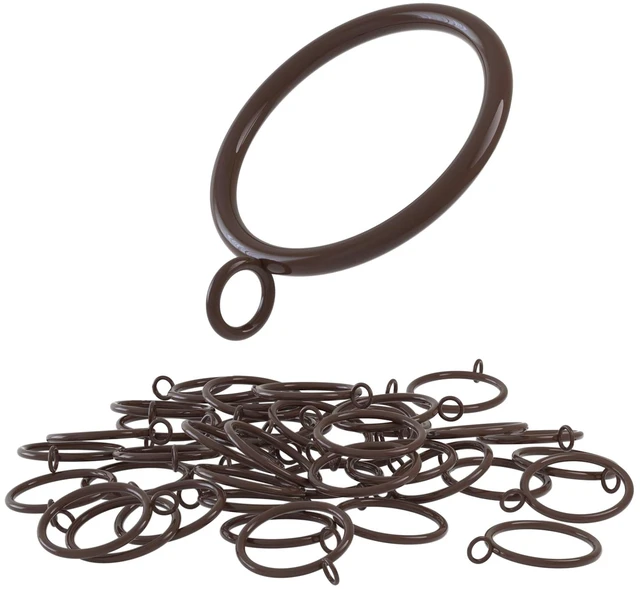 Main image of 24 Pack 1.5 Inch Cocoa Tone Metal Sliding Eyelet Curtain Rings, Fits Up to 1 1/4-Inch Rod (Clips Not Included)