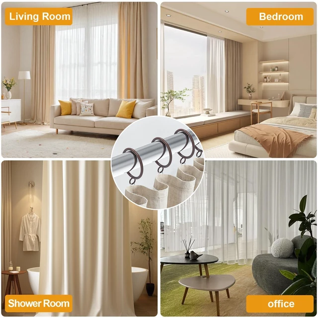 Alt view image 5 of 7 - 24 Pack 1.5 Inch Cocoa Tone Metal Sliding Eyelet Curtain Rings, Fits Up to 1 1/4-Inch Rod (Clips Not Included)