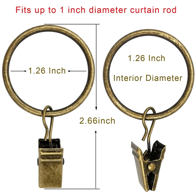 Alt view image 5 of 6 - LLPJS Curtain Rings with Clips, 1.26inch ID, 40Pack, Bronze