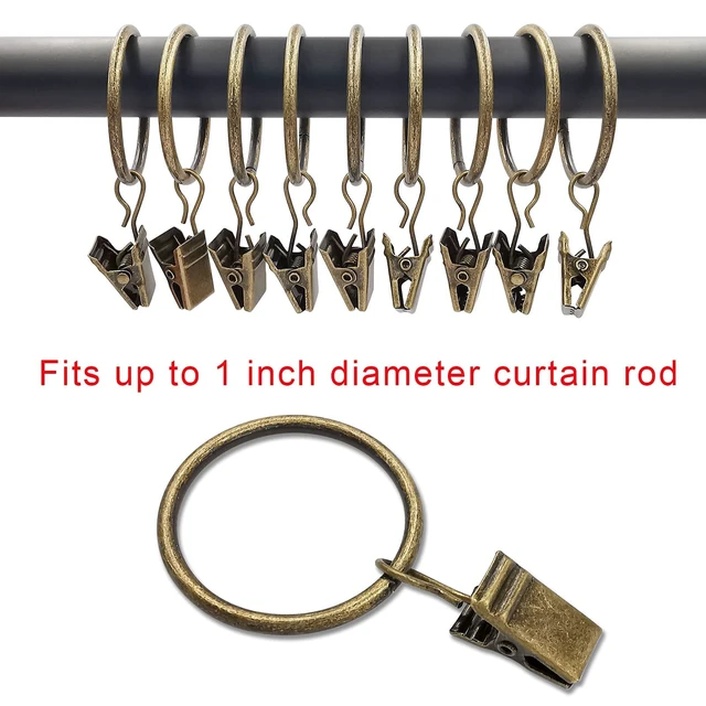 Alt view image 4 of 6 - LLPJS Curtain Rings with Clips, 1.26inch ID, 40Pack, Bronze