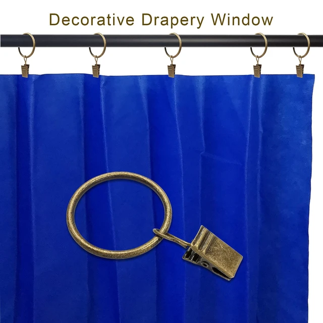 Alt view image 6 of 6 - LLPJS Curtain Rings with Clips, 1.26inch ID, 40Pack, Bronze
