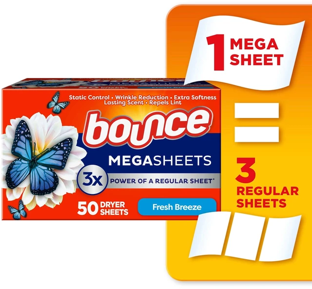 Main image of Bounce Mega Dryer Sheets Fresh Breeze 50 Count