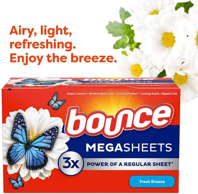 Alt view image 2 of 6 - Bounce Mega Dryer Sheets Fresh Breeze 50 Count