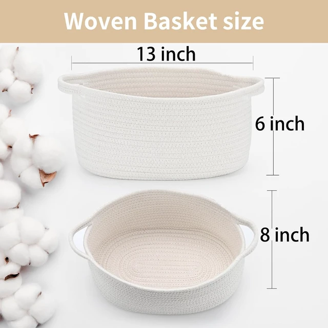 Alt view image 4 of 6 - Happyiren Medium Woven Cotton Rope Basket, Empty DIY Gift for Burr