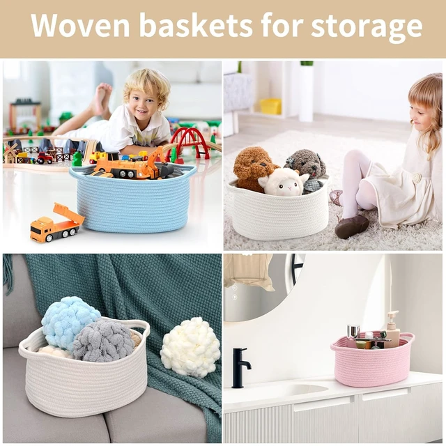 Alt view image 2 of 6 - Happyiren Medium Woven Cotton Rope Basket, Empty DIY Gift for Burr
