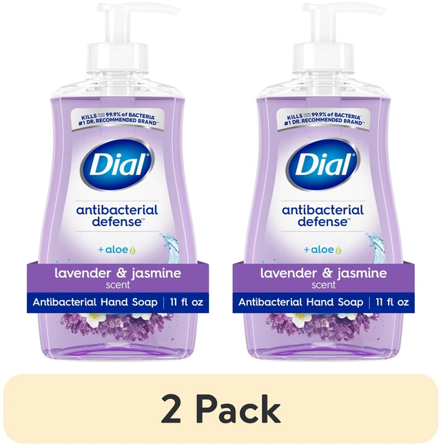 Main image of Dial Antibacterial Defense Liquid Hand Soap, Lavender & Jasmine, 11fl oz (2 Pack)