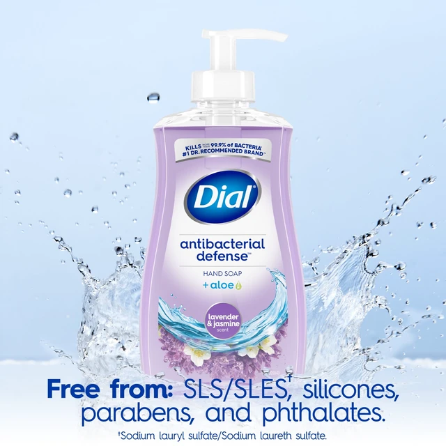 Alt view image 3 of 6 - Dial Antibacterial Defense Liquid Hand Soap, Lavender & Jasmine, 11fl oz (2 Pack)