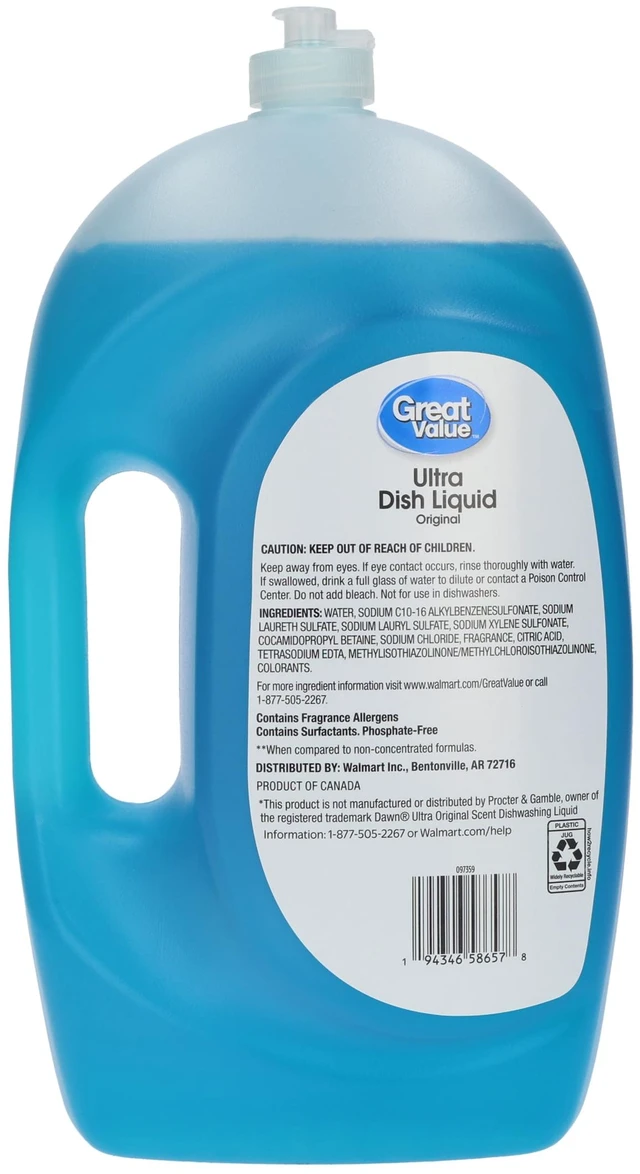Alt view image 2 of 7 - Great Value Ultra Original Dish Liquid, 70 fl oz