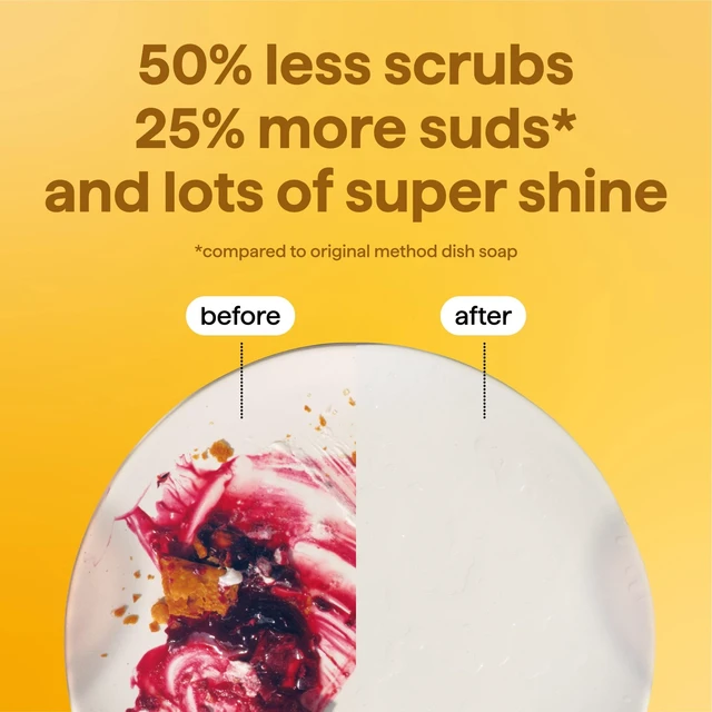 Alt view image 2 of 6 - Method Super Shine Liquid Dish Soap, Powered by Enzymes, Coastal Citron Scented, 16 fl oz