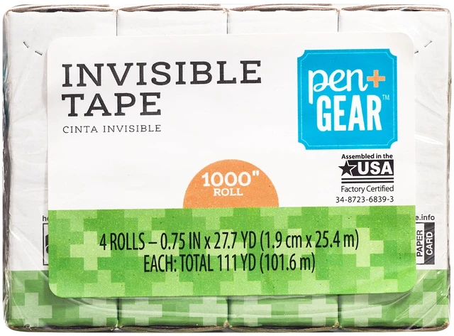 Main image of Pen + Gear Invisible Tape, Clear, 3/4" x 1000", 4 Rolls