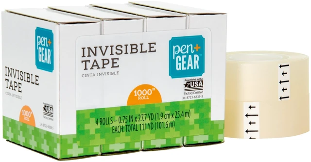 Alt view image 4 of 6 - Pen + Gear Invisible Tape, Clear, 3/4" x 1000", 4 Rolls