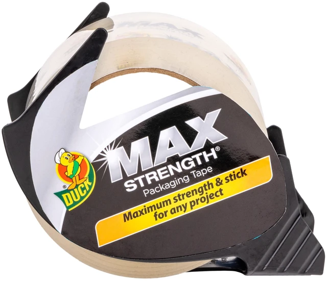 Alt view image 3 of 5 - Duck Max Strength Clear Packaging Tape with Dispenser, 1.88in x 38.2yd