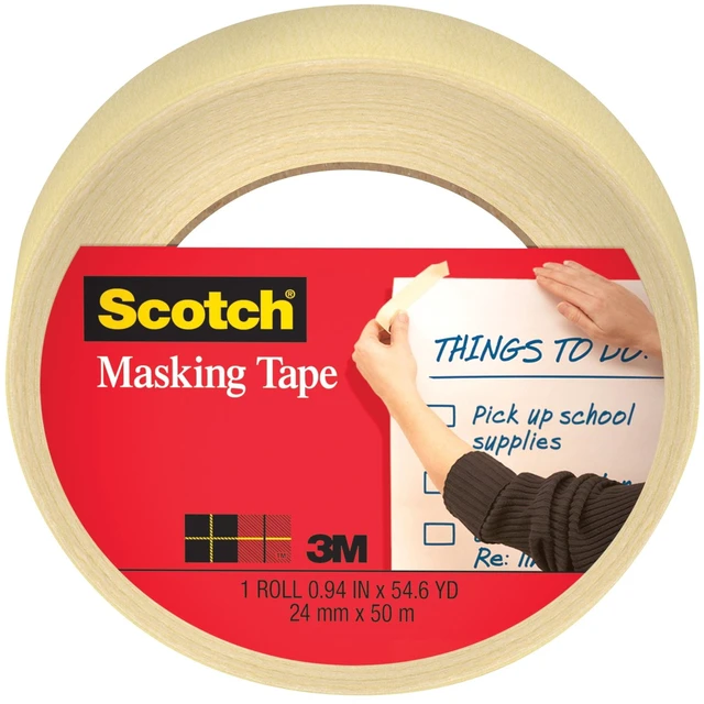 Alt view image 4 of 6 - Scotch Masking Tape 0.94in x 54.6yd Tan (3 Pack)