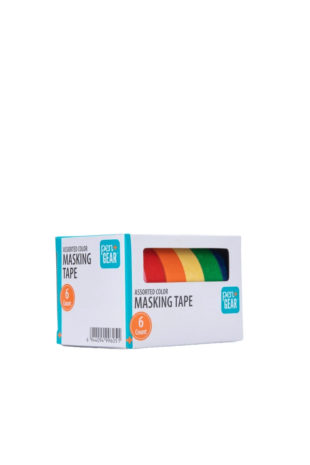 Alt view image 2 of 6 - Pen+Gear Masking Tape, 0.59in x 15yds, Multicolor, 6 Rolls