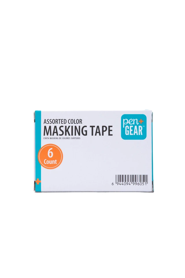 Alt view image 5 of 6 - Pen+Gear Masking Tape, 0.59in x 15yds, Multicolor, 6 Rolls