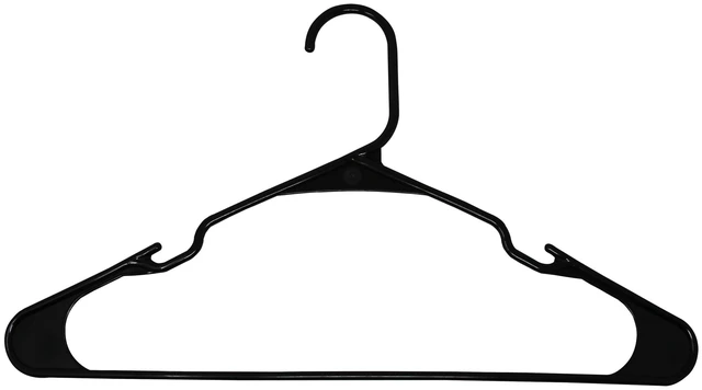 Alt view image 3 of 4 - Mainstays 50 Count Plastic Notched Adult Clothes Hangers, Black