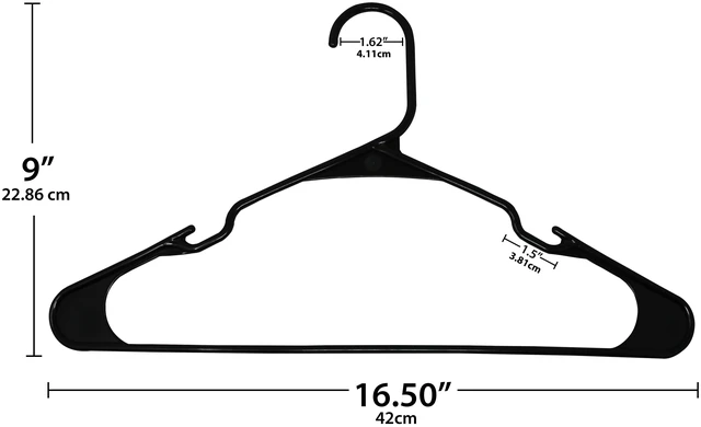 Alt view image 4 of 4 - Mainstays 50 Count Plastic Notched Adult Clothes Hangers, Black