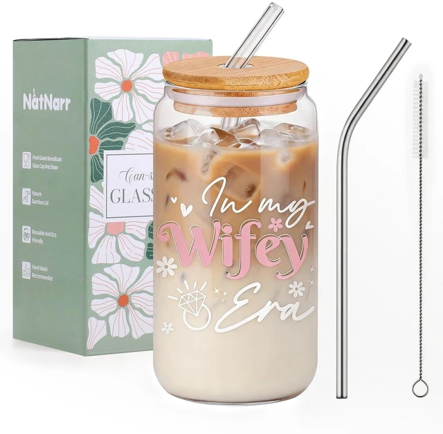Main image of In My Wifey Era Glass Cup Tumbler, Bridal Shower Gifts for Bride to Be