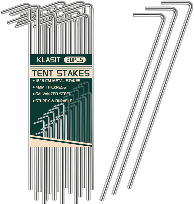 Main image of KLASIT Heavy Duty Tent Stakes 20-Pack 7.1In