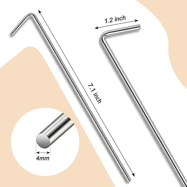Alt view image 3 of 7 - KLASIT Heavy Duty Tent Stakes 20-Pack 7.1In