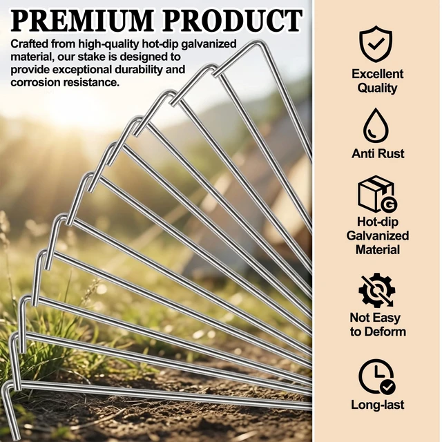 Alt view image 6 of 7 - KLASIT Heavy Duty Tent Stakes 20-Pack 7.1In