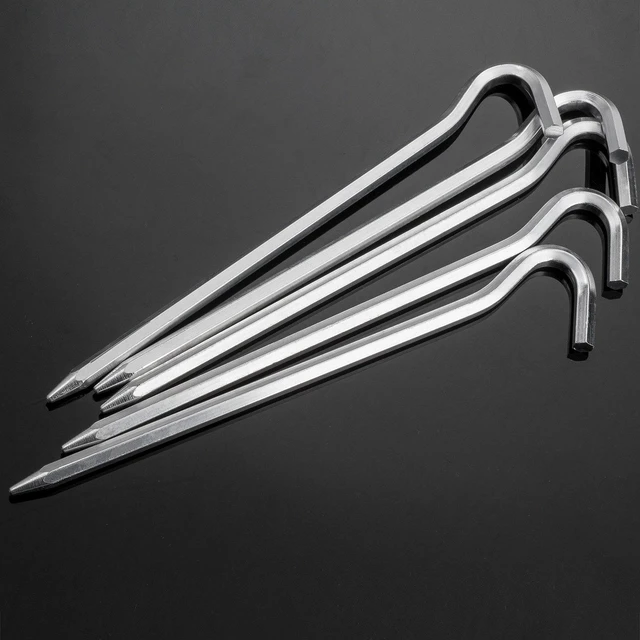 Alt view image 3 of 7 - Aluminium Tent Pegs with Hook - 7-Inch Hexagon Rod Stakes for Camping Tent and Canopies