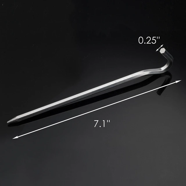 Alt view image 4 of 7 - Aluminium Tent Pegs with Hook - 7-Inch Hexagon Rod Stakes for Camping Tent and Canopies