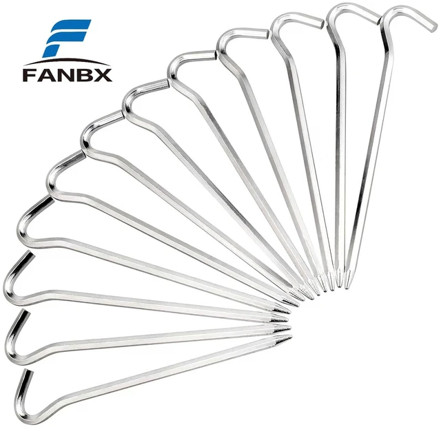 Alt view image 6 of 7 - Aluminium Tent Pegs with Hook - 7-Inch Hexagon Rod Stakes for Camping Tent and Canopies
