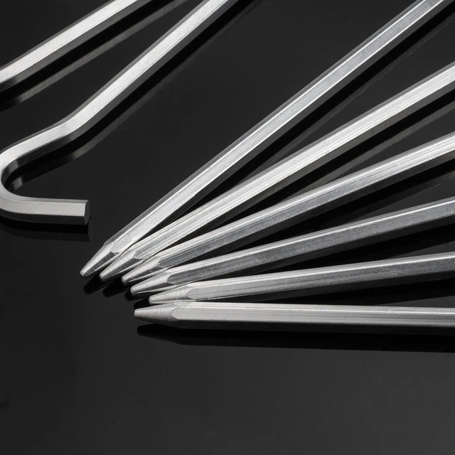 Alt view image 7 of 7 - Aluminium Tent Pegs with Hook - 7-Inch Hexagon Rod Stakes for Camping Tent and Canopies