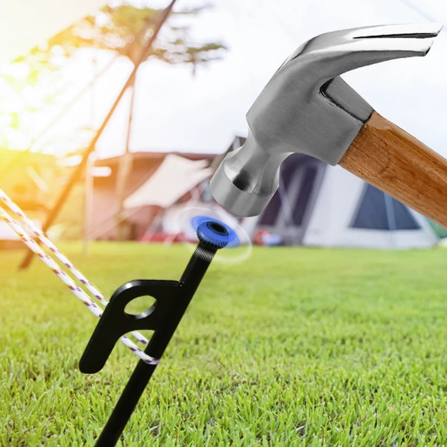 Alt view image 5 of 6 - 8 Pack Heavy Duty Forged Steel Tent Stakes for Camping Ground Outdoor Decorations Canopy