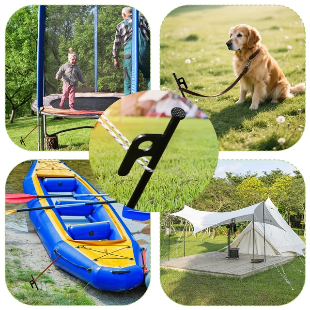 Alt view image 4 of 6 - 8 Pack Heavy Duty Forged Steel Tent Stakes for Camping Ground Outdoor Decorations Canopy