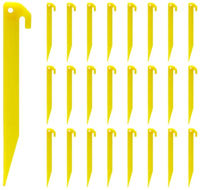 Main image of 24pcs 9 Inches Plastic Tent Pegs Durable Spike Hook for Awning Camping Caravan Outdoor Lawn Beach Garden Decoration