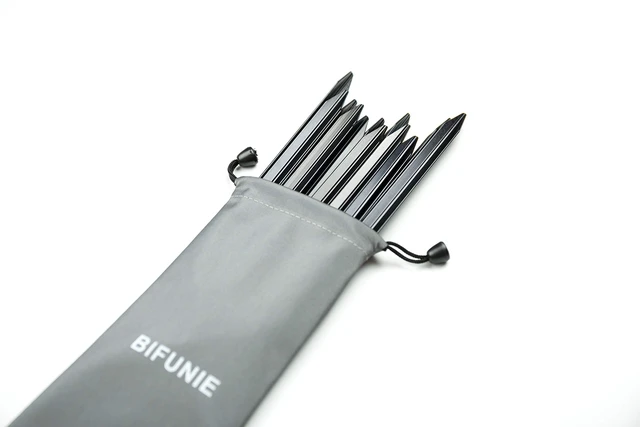 Alt view image 4 of 7 - Aluminum Alloy Tent Stakes 12-Pack with Reflective Pull Ropes, Lightweight Ground Pegs for Camping Tents Hammocks