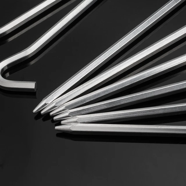 Alt view image 7 of 7 - Aluminium Tent Pegs with Hook, 7-Inch Hexagon Rod Stakes for Camping Tent and Canopies