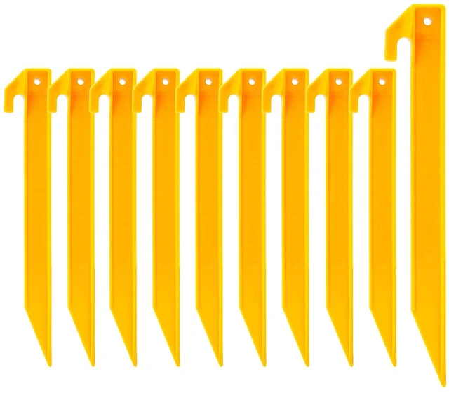 Main image of 10 Pack Plastic Tent Stakes 9Inch Windproof Beach Sand Stakes